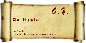 Ohr Hippia névjegykártya